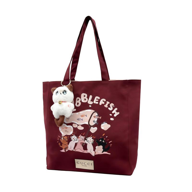 Gucci DIY Style Cosmetic BagMaomao Summer Festival Polyester Fiber Versatile Classic Trendy Retro Simple Cat Summer Festival
