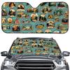 Custom Printed Car Sunshade for Sedans - Thin Front Windshield Cover