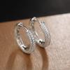 Full Paved Double Row Small Click Hoop Earrings Women Sparkling Daily Ear Jewelry