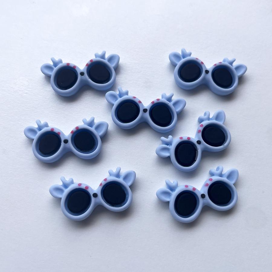 20pcs Mixed Cute Animal Glasses Resin Flat Back Decorative Scrapbook Diy Jewelry Hair Accessories Charm Decorative Accessories