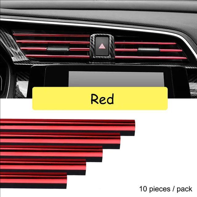 10 PCS Car Air Conditioner Outlet Decorative Soft Strip Accessories Auto Interior Grille Decorative Strip Universal U-shaped