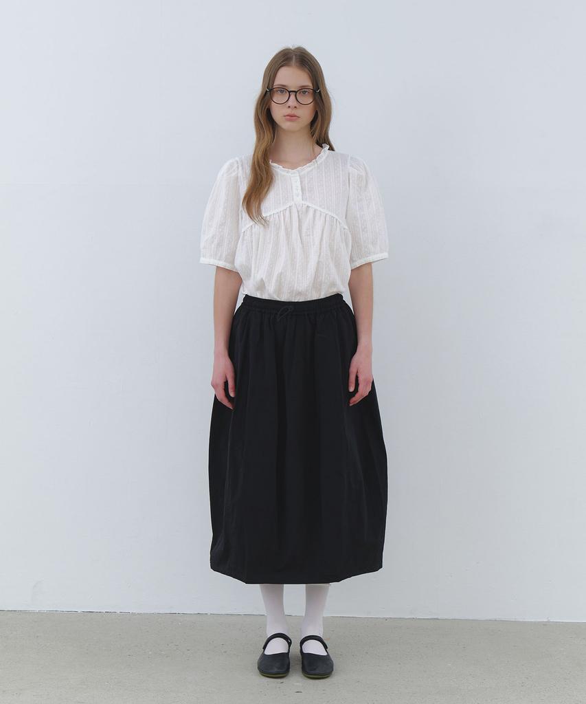 Cluny Tulip Volume Long Skirt - White