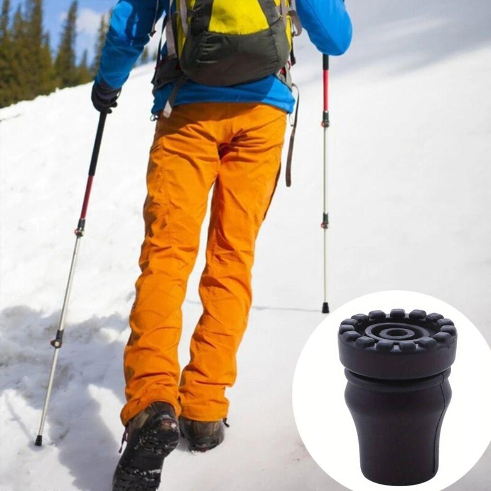 

2pcs Anti-Skid Crutch Cane Bottom Pads Rubber Trekking Pole Bottom Cover Hiking