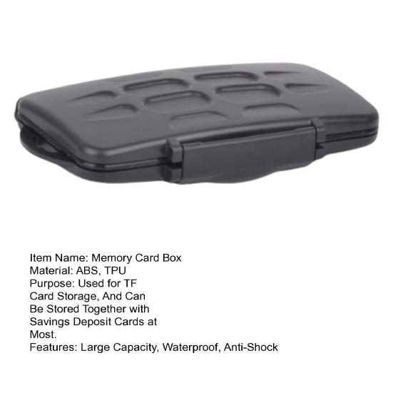 Memory Card Case Portable Large Capacity Waterproof Anti-Shock Camera Memory Card Holder Organizer Carrying Storage Box