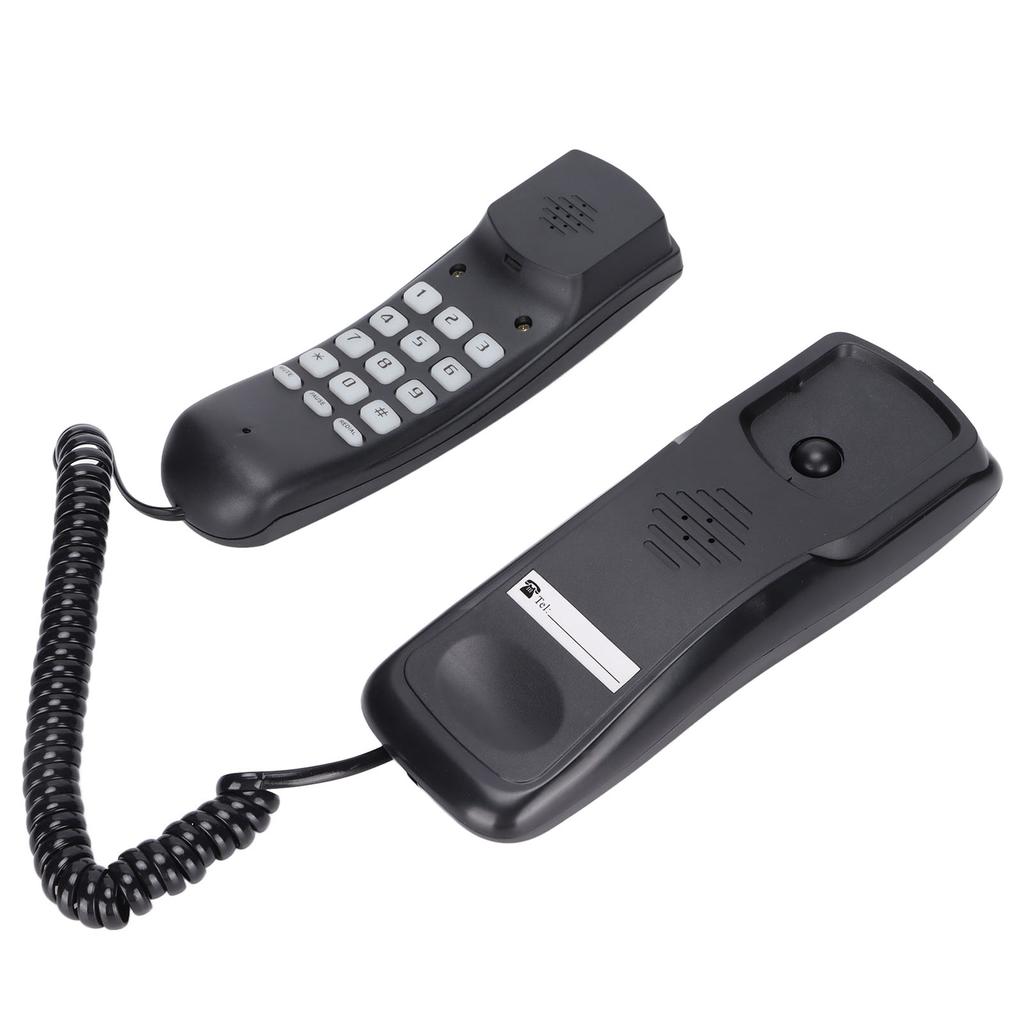 Home Telephone Multifunction Wall Mountable Telephone for Office Home Hotel BathroomBlack