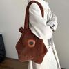 Solid Color Furry Bear Handbag Adorable Cartoon Shoulder Pouch Creative Capybara Plush Bag  Women