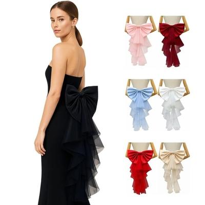 Fluffy Big Bow Waist Decoration Single Layer Gown Waist Ornament Wedding Dress Accessories  Woman