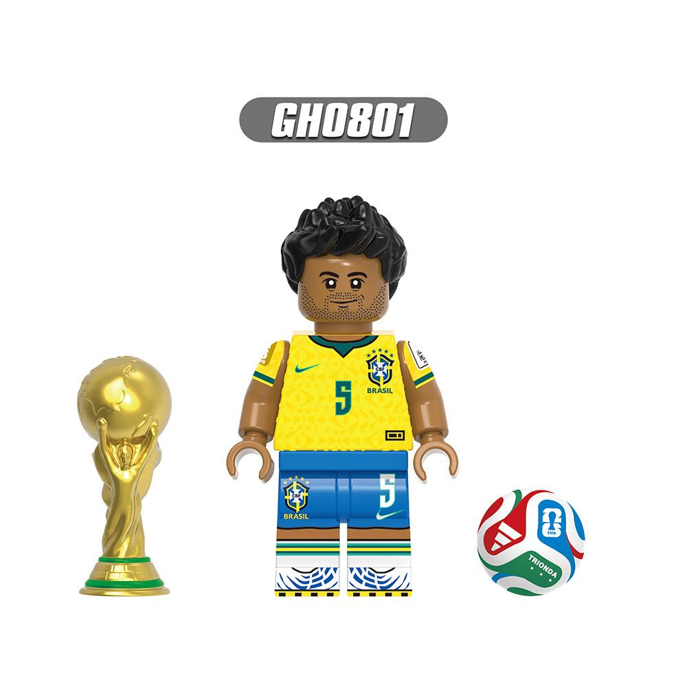 Serie Calcio Puzzle Sacchetto Giocattolo da Costruzione Figura Sacchetto OPP Blocchi di Assemblaggio Creativi per Bambini Statuetta da Collezione