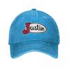 Awesome Art Justin Boots Edition Design Baseball Caps Washed Denim Hats Outdoor Adjustable Casquette Sports Baseball Cowboy Hat
