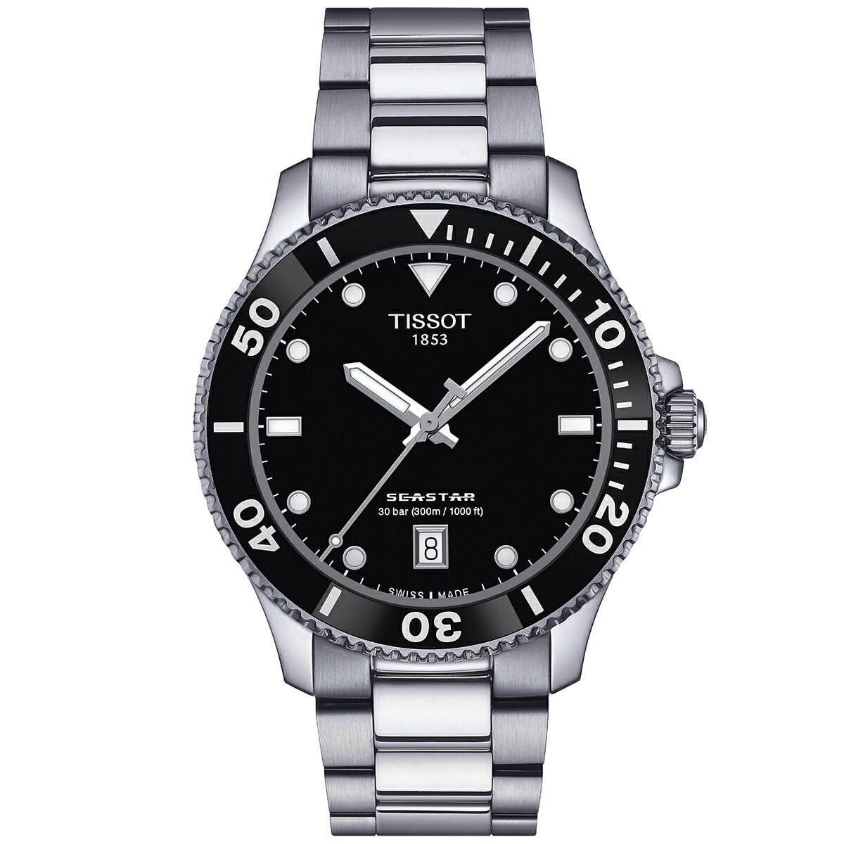 

Tissot Seastar 1000 40mm Watch (Authentic Import) with Bracelet, T1204101105100, Men s, Black Dial