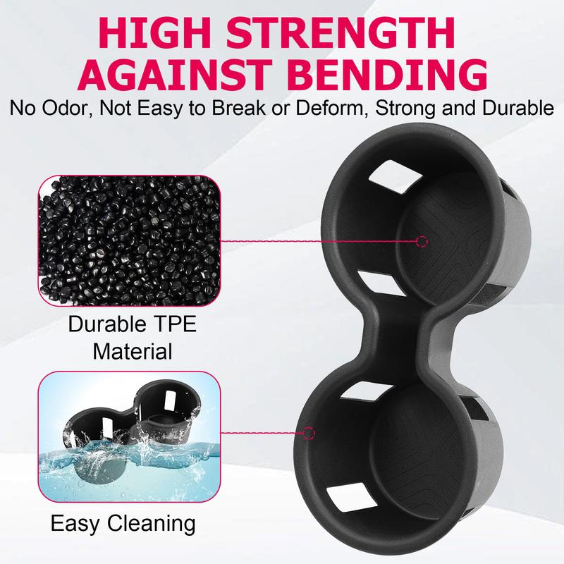 1PCS Black Car Interior Non-Slip Center Console Cup Holder Ert TPE Drink Box Organizer for Honda Pilot  2024 2025 Hybrid