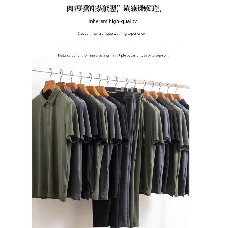 Young Seersucker Shirt Men's Short-Sleeved Summer Outdoor Lightweight Quick-Drying Ice Silk Cool Feeling Outwear Export Men's Shirt