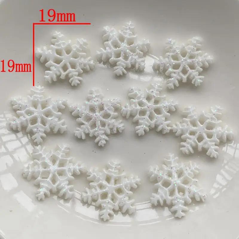 Cute resin Christmas snowflake Collection Cartoon Flat Back Cabochon Scrapbook Kawaii DIY Embellishments Accessories