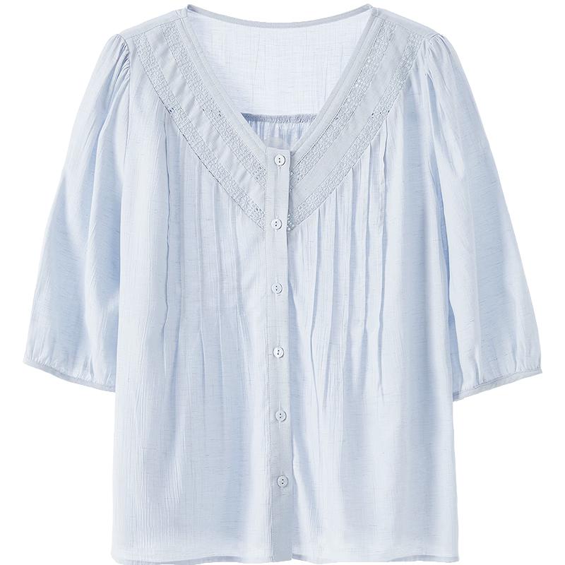 

Женская блузка Betu с V-образным вырезом и кружевной отделкой S