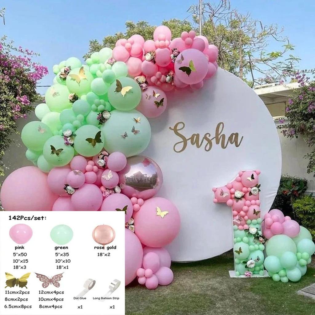 Forest Series Green Balloon Chain Set Children'S Birthday Theme Party Decoration Jungle Arrangement Balloon