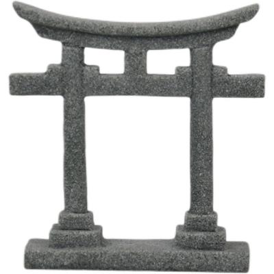 Jednoduchý miniaturní torii brána svatyně figurka model mikro krajina akvárium dekorace šedá S-6.1 x 1.8 x 6.9cm