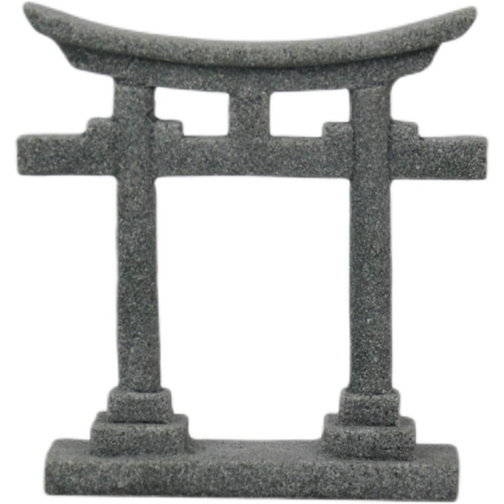 Simple Miniature Torii Gate Shrine Figurine Model Micro Landscape Aquarium Decoration Gray S-6.1 X 1.8 X 6.9cm