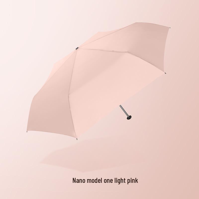 Nano Water-Repellent Ultralight Carbon Fiber Sunshade Umbrella Anti-UV with Black Glue, 110g