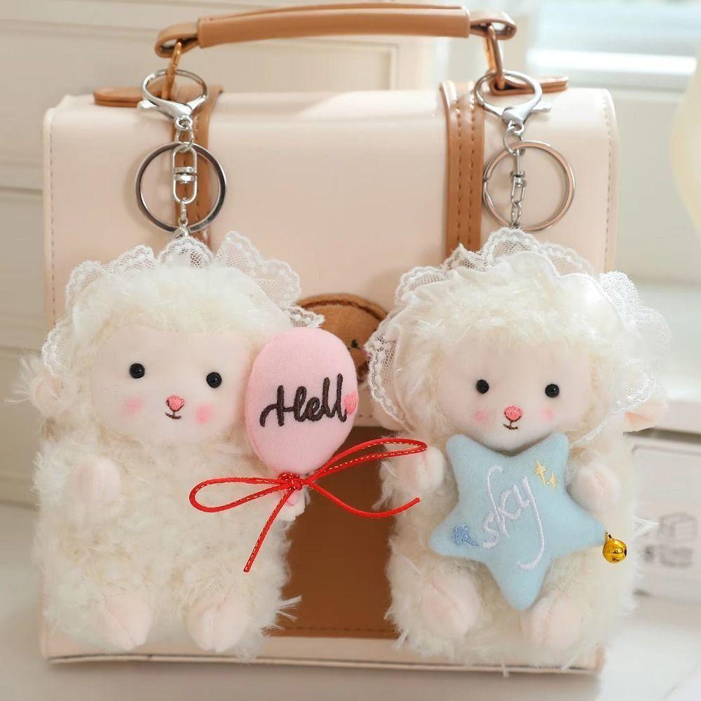 Soft Little Lamb Dolls Pendant Cute Fluffy Sheep Keyring Cartoon Lamb Plush Keychain Gifts