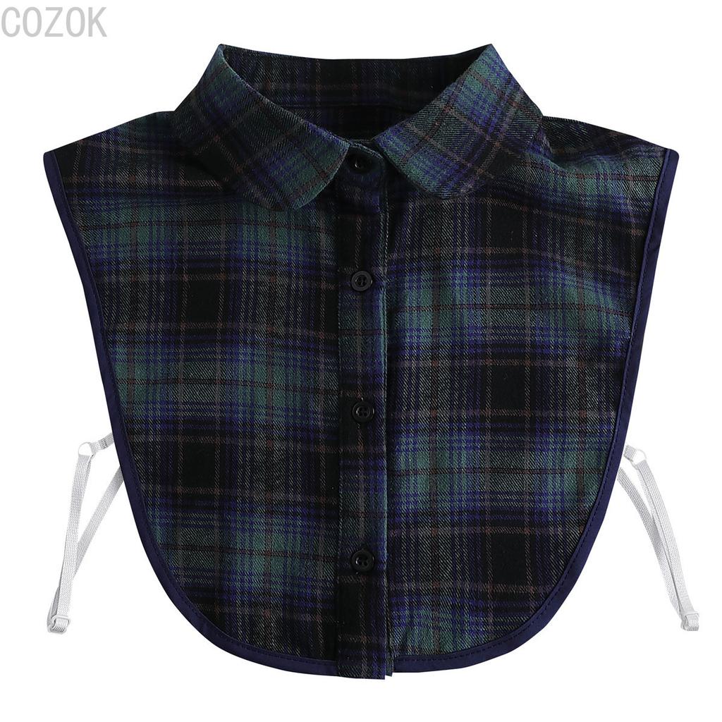 Women's Solid Colour Black White Vertical Small Flip Collar Versatile Shirt Jumper Jumper Fashion Lace False Collar Four Seasons