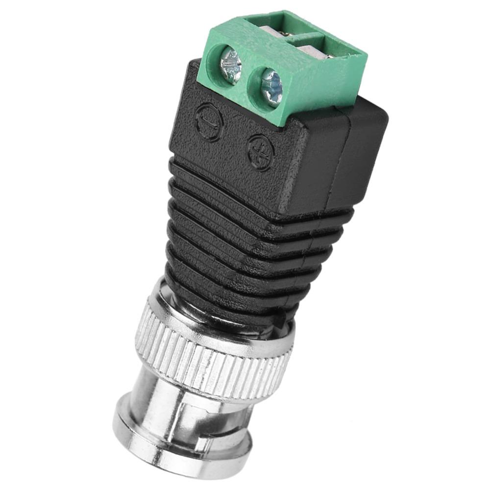 10PCS Quick Install BNC Male Connector Green Color Coaxial Connector Terminal Adapter Video Camera