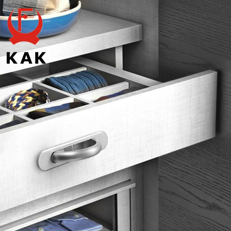 KAK Tatami Hidden Door Handle Pearl Nickel Zinc Alloy Recessed Flush Pulls Cover Floor Cabinet Handle Furniture Handle Hardware