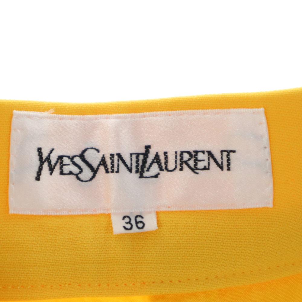 Yves Saint Laurent 90s Old Mimole Length Tight Skirt 36 Yellow Women Used