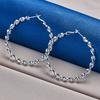 1 Pair 925 Sterling Silver 50mm Twisted Round Earrings Women Jewelry Gift Party Accessories Jewelry Fashion