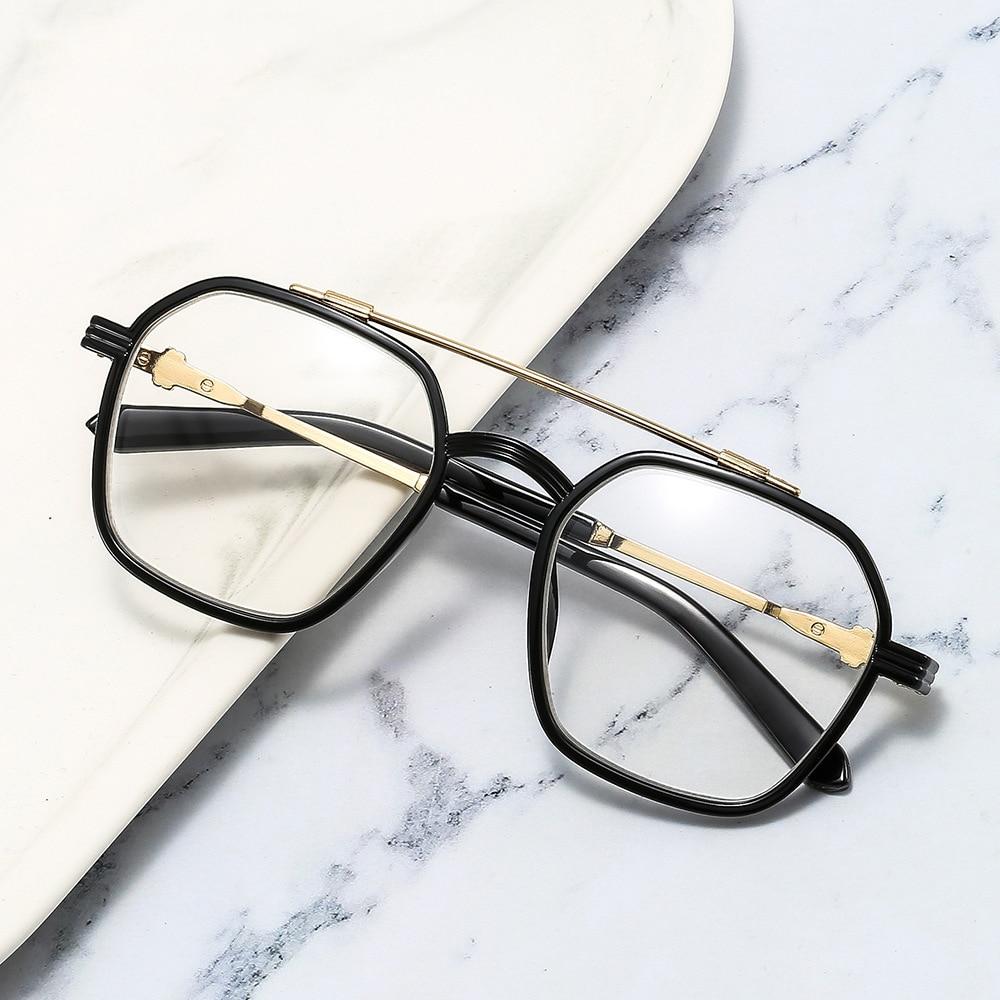 Hip Hop Punk Computer Glasses Frame Women Men Anti Blue Light Polygon Eyewear Blocking Glasses Optical Spectacle Eyeglass