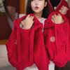 Kids' Red Velvet Hoodie - Winter 2026 Collection for Boys & Girls: Warm New Year Outfit
