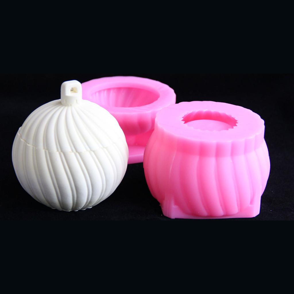 DIY Epoxy Resin Storage Container Silicone Mold Sphere Jar With Lid For Candle Holder And Storage Box Christmas