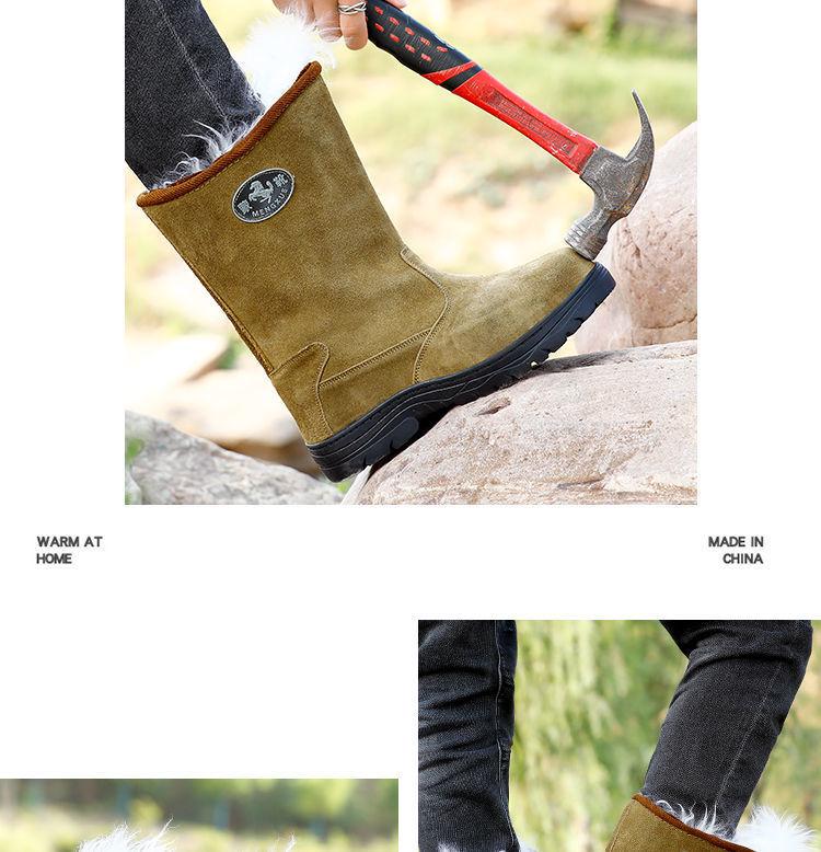 Cizme de zăpadă pentru bărbați din lână rusească: Rezistent la iarnă, Antiderapant, Gros și Călduros până la -40°C