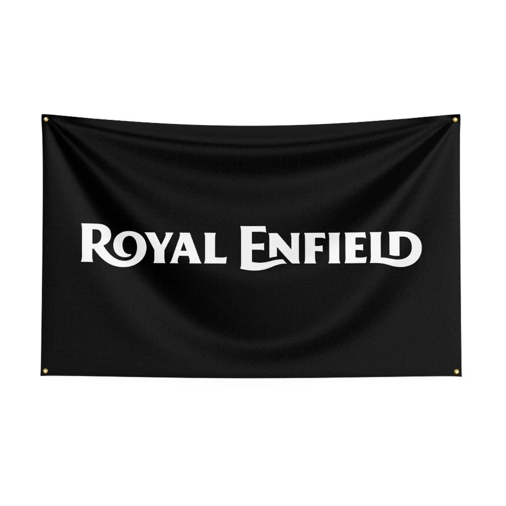 3x5 Ft RRoyal enfields Motorfiets Vlag Polyester Digitale Print Banner voor Garage Muurkunst Buiten Decoratie