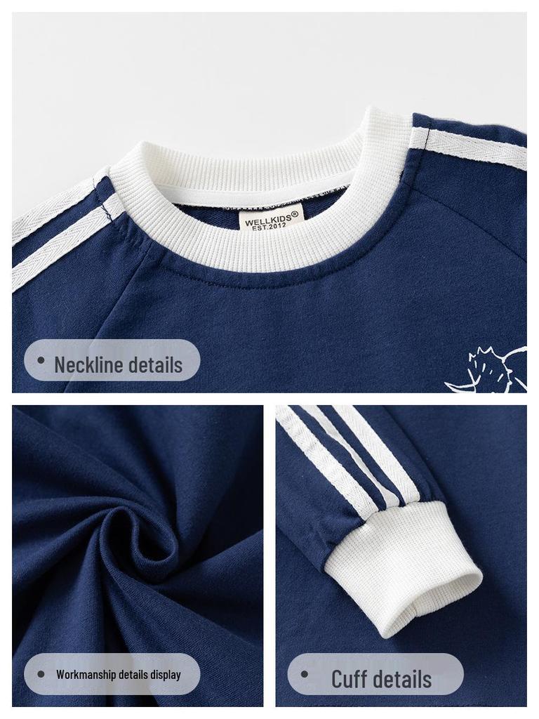 Boys' Dinosaur Long Sleeve T-Shirt - Soft, Casual Spring/Autumn Top