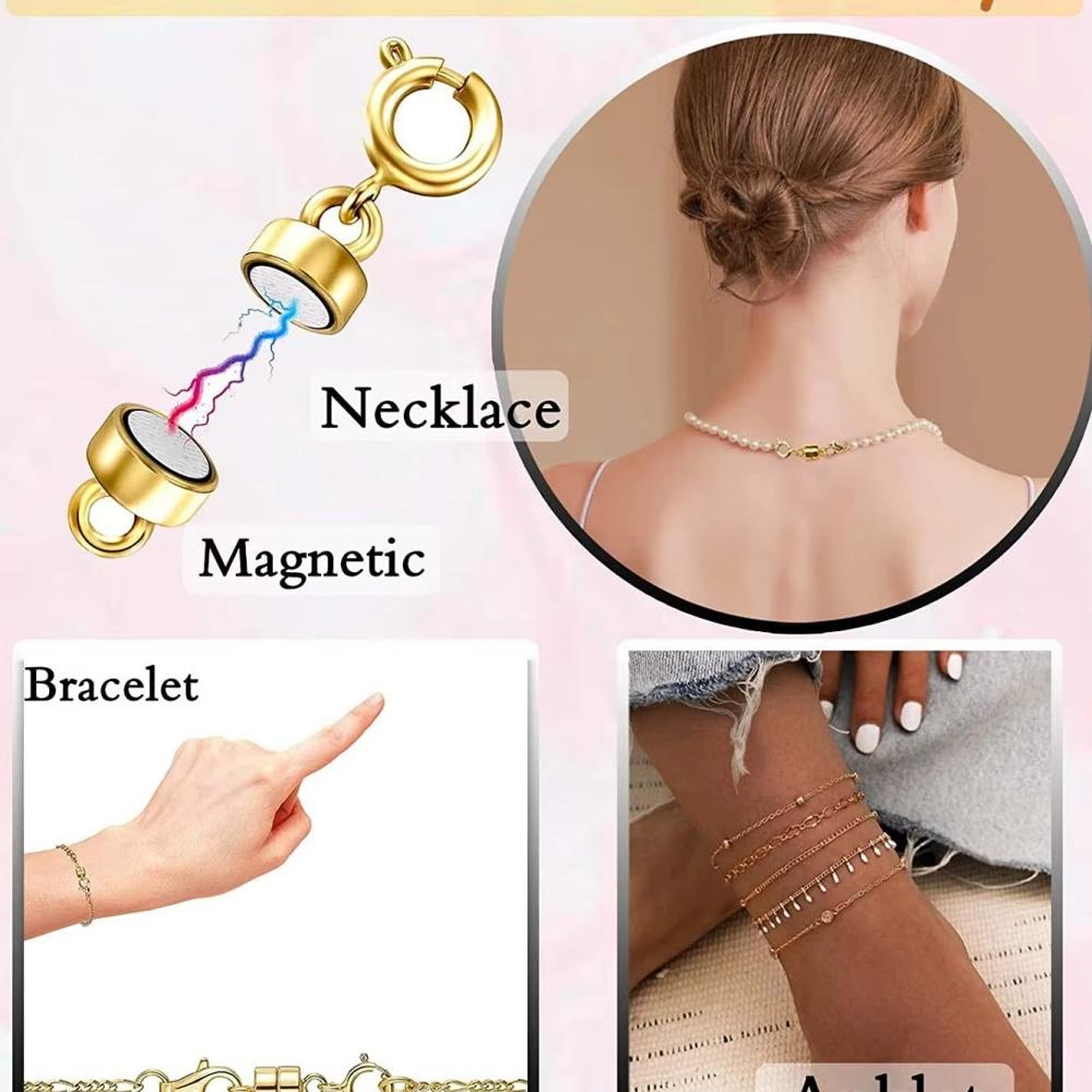 10Pcs/Set Magnetic Necklace Clasps and Closures Beads Chain Extender For Bracelet Safety Magnetic Locking Jewelry Making