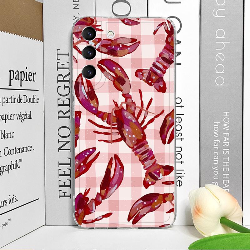 Simple Cute Striped Plaid Ocean Animal Printed Phone Case for Samsung Galaxy S26 S25 Ultra S24 S23 S22 Plus S21 FE 5G Soft Cover