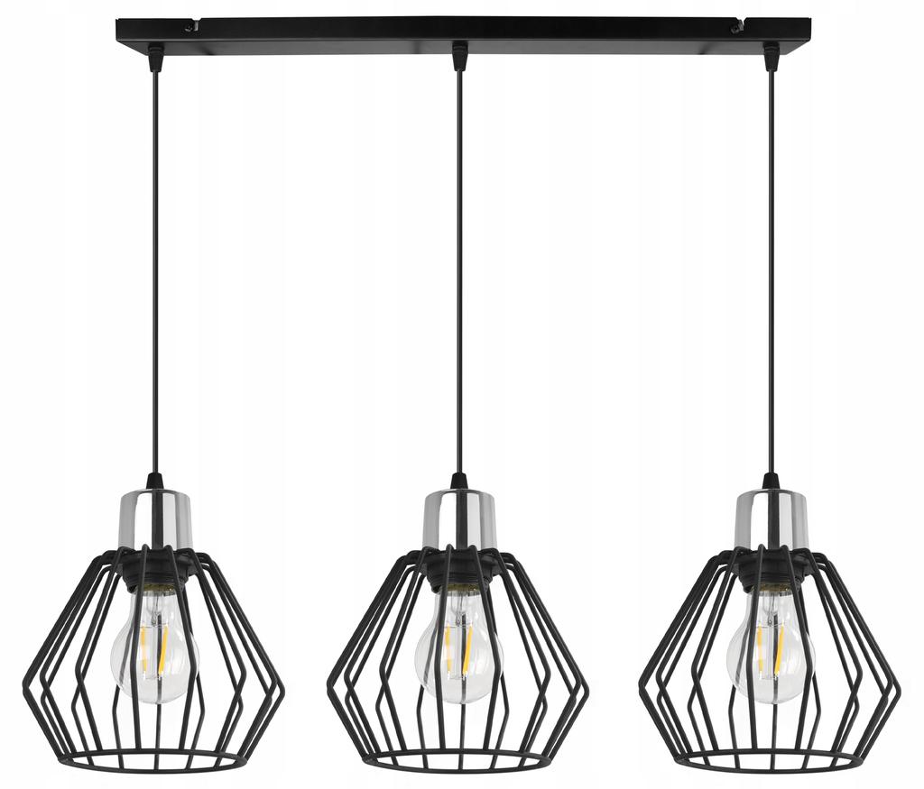 Hanging Lamp, Ceiling Chandelier, Wire Shade, Led