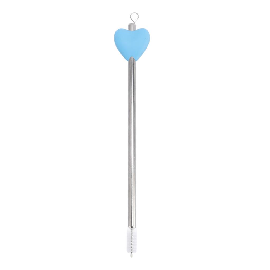 Stainless Steel Drinking Straw with Cleaning Brush Reusable Metal Straight Drinking Straw for