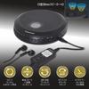 OHM Elektryczny AudioComm Przenośny Odtwarzacz CD z Baterią i USB Język Angielski Prędkość Wyłączona Wbudowany Głośnik, Zasilanie, Nauka, Nauka, Powtarzanie, Pomijanie,