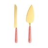 Butter Knife And Spatula Set with Ceramic Handle Stainless Steel Baking Turner for Butter Pizza Pastry Non-Stick Cake Cutter And Butter Spreader