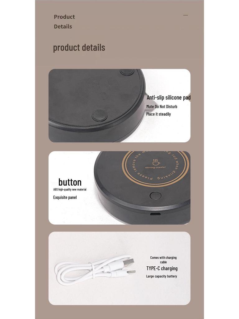 Automatic Magnetic Stirring Coaster: Multi-purpose, Rechargeable, Cross-Border Coffee Mixer