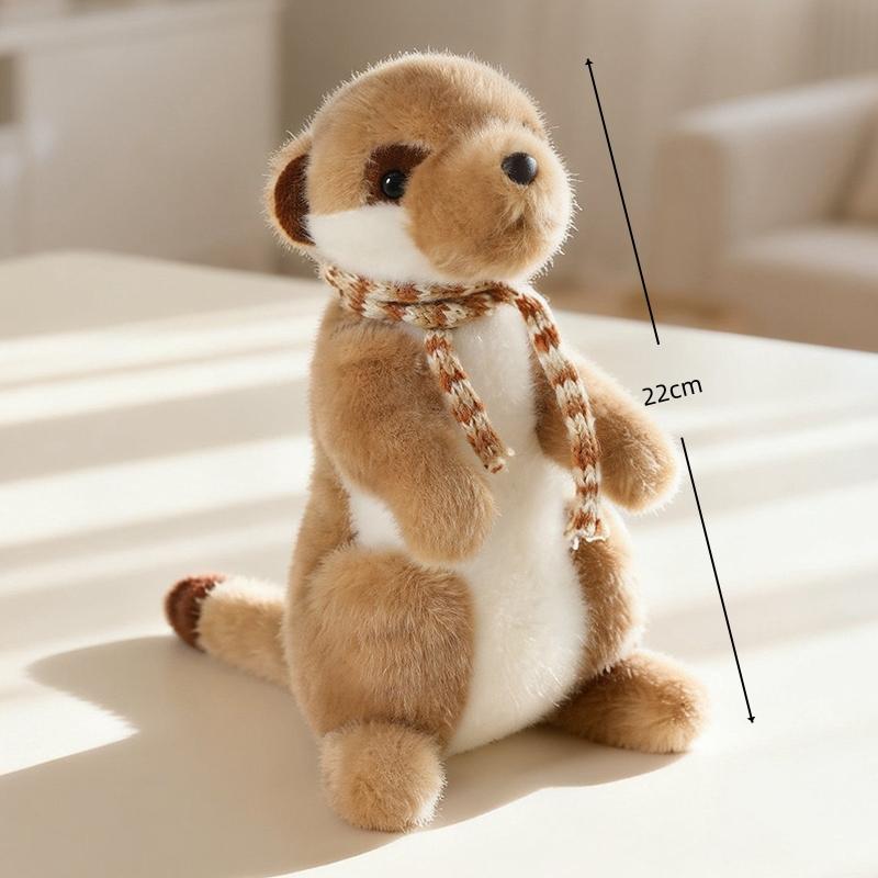 22cm Levensgetrouwe Stokstaart Pluche Speelgoed Zacht Gevuld Wild Lemuur Poppetje Schattig Grappig Anime Dier Desktop Huisdier Voor Kinderen Verjaardagscadeau