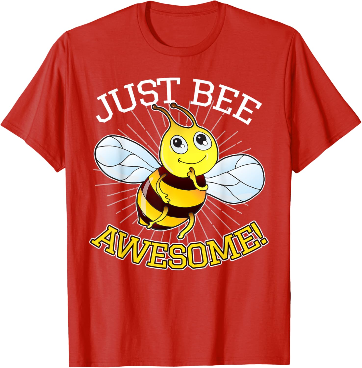 Just Bee Awesome Cute Cartoon Graphic Tee Soft Cotton Casual TShirt for Men S