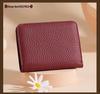 Genuine Leather RFID Women's Mini Wallet with Card Holder, Zipper Coin Pocket