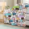Cute Cartoon Cat Printed Blanket for Sofa Bed Travel Camping Living Room Office Conditioning Blanket for All Seasons Gifts