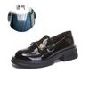 Black loafers women's 2025 spring new thick heel single shoes light mouth casual fashion shoes small leather shoes women