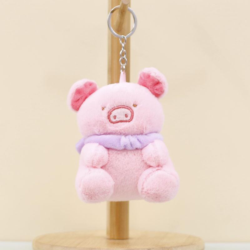 

Plush Cute Pig Keychain Soft And Fluffy Cartoon Animal Bag Doll Charm Pink Pig