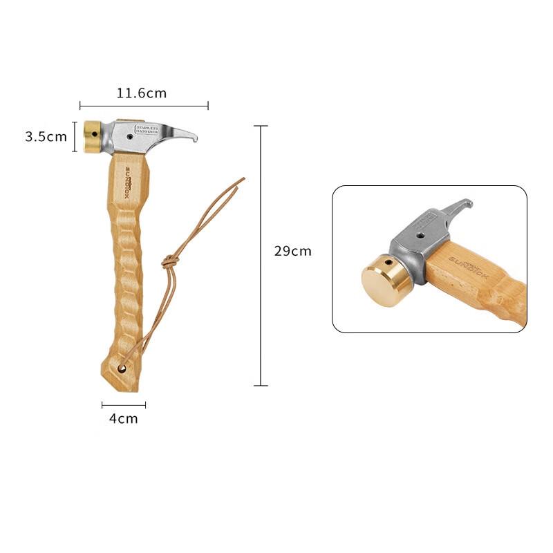 OEING Beech Wood Handle Camping Tent Hammer