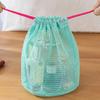 Bolsa de Almacenamiento de Malla de Nylon con Cordón Bolsa de Viaje Multiusos Para Productos Digitales Maquillaje Organizador de Cosméticos Exterior