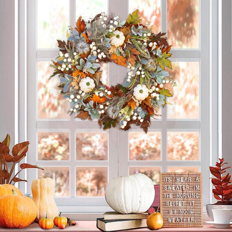 Fall Wreath Halloween Door Large Pumpkin Wreath Thanksgiving Garland Autumn Deco
